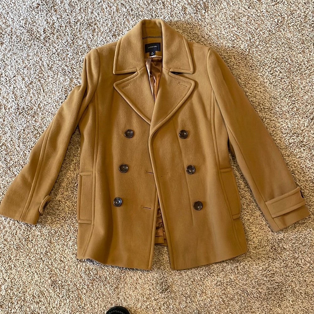 Tan wool pea coat